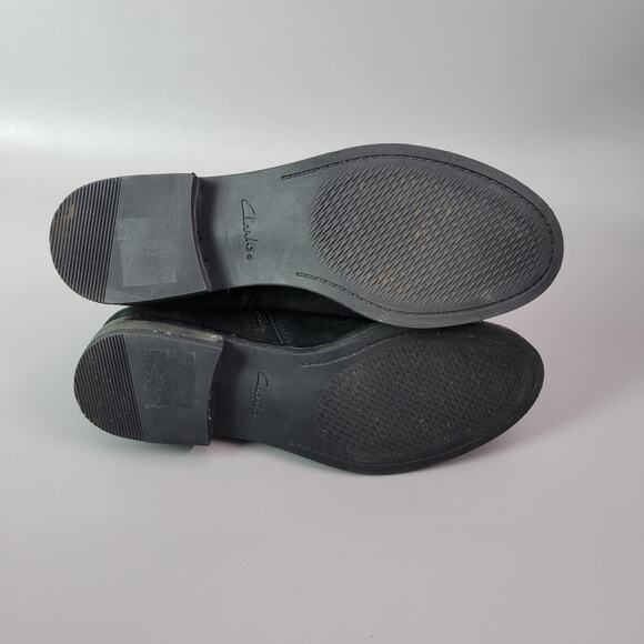 Clarks Demi Tone Womens Ankle Boot Black Suede Side Zip US Size 8.5 - Picture 10 of 10